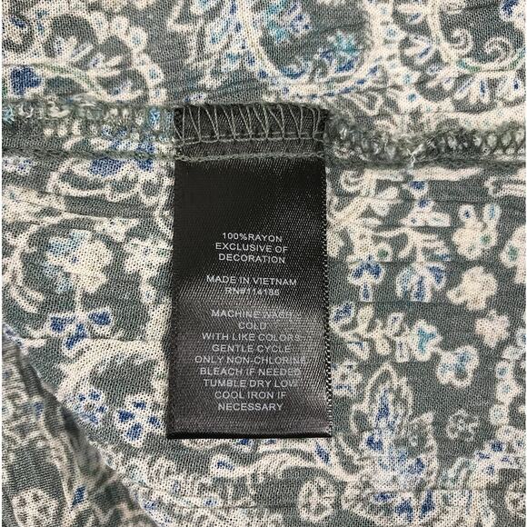 FRYE Floral Tassel Tie Gauze Blouse-Tunic Sz XL Country Cottage Cowgirl Boho Y2K - Picture 10 of 12